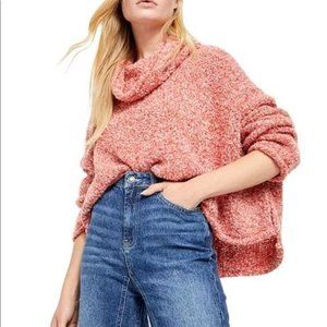 FREE PEOPLE BFF Sweater Cowl Neck Oversized Crop Sweater Size Small